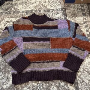 Multicolor Patchwork Knit Sweater Ana